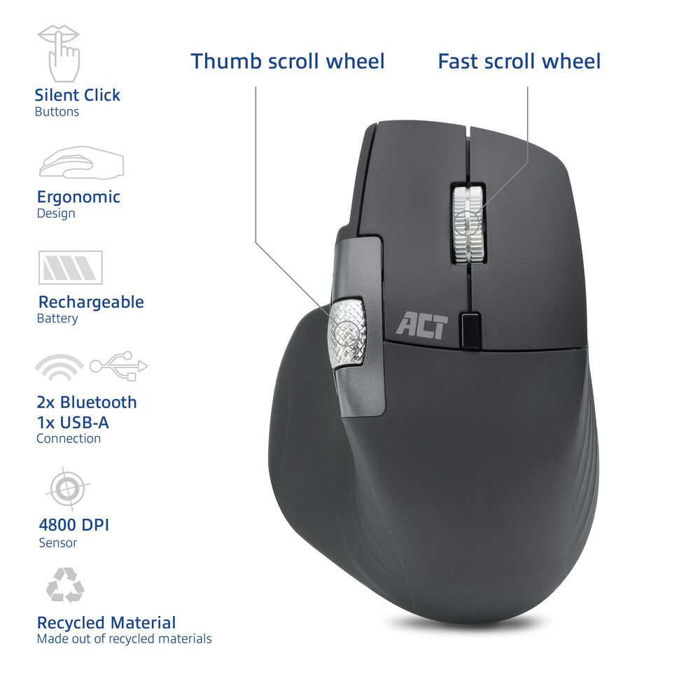 ACT AC5147 Wireless Bluetooth Mouse Black