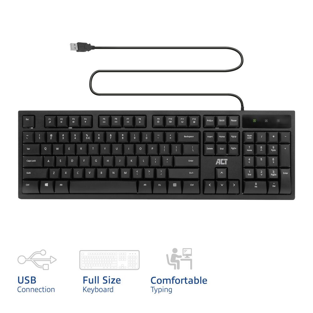 ACT AC5410 USB Keyboard Black US