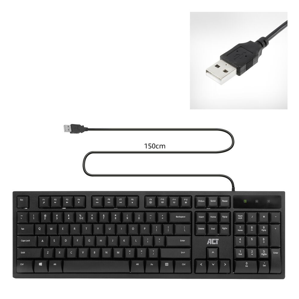 ACT AC5410 USB Keyboard Black US