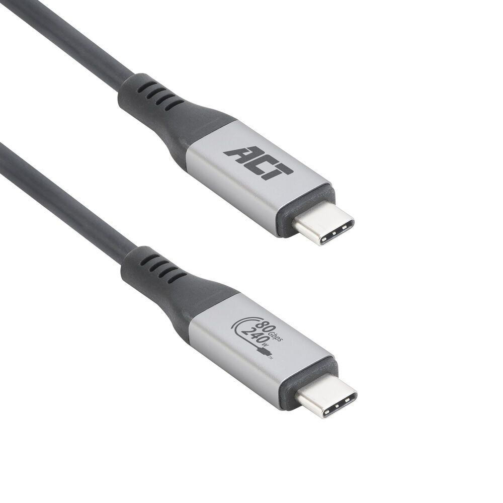 ACT AC7452 USB4 80Gbps Thunderbolt 5 cable 240W USB Type-C 1,5m Black