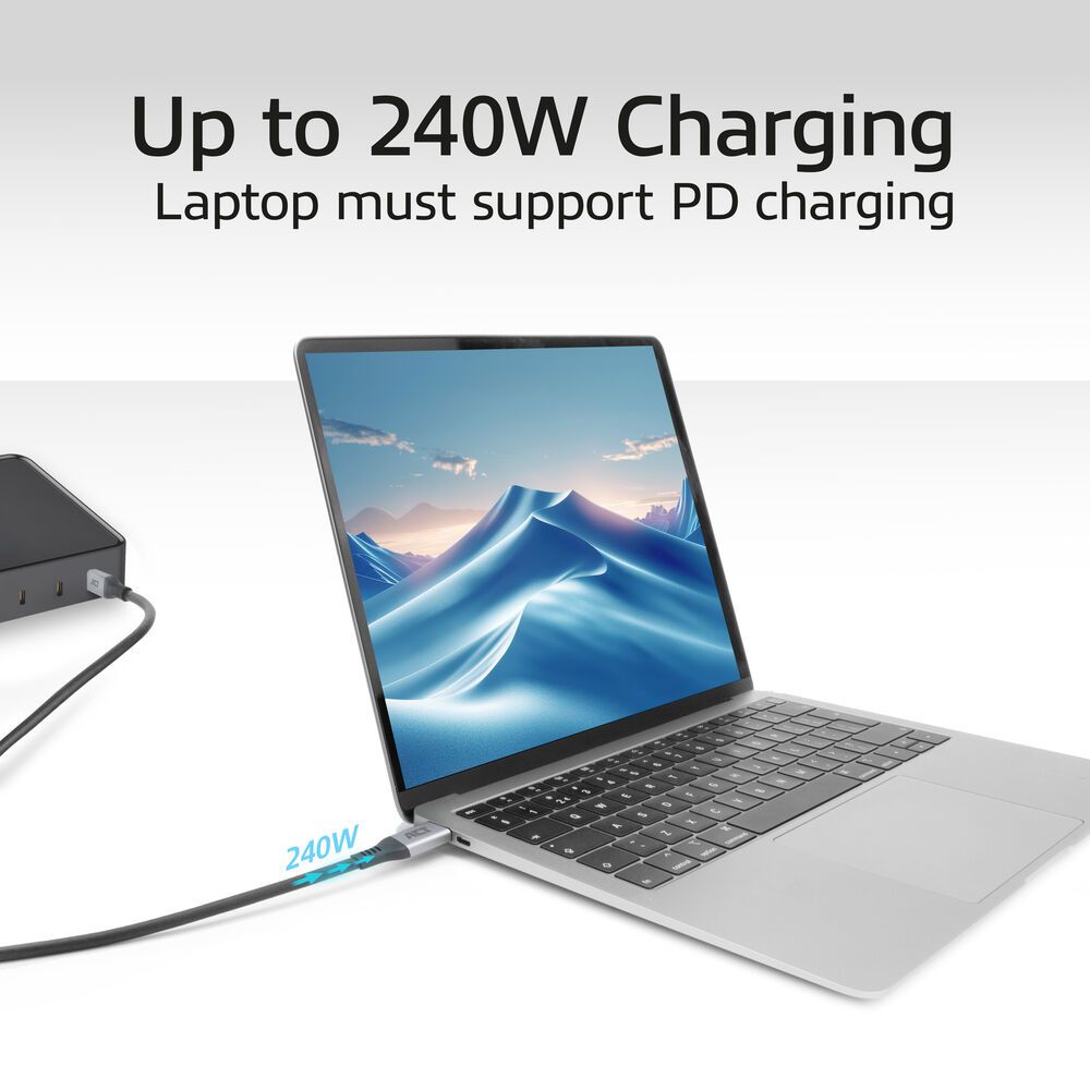 ACT AC7452 USB4 80Gbps Thunderbolt 5 cable 240W USB Type-C 1,5m Black
