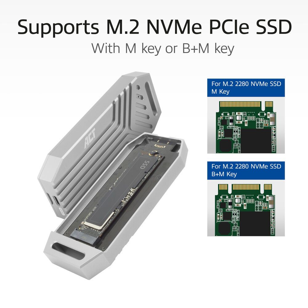 ACT AC1625 USB 40 Gbps M.2 2280 NVMe / PCIe SSD tok Grey