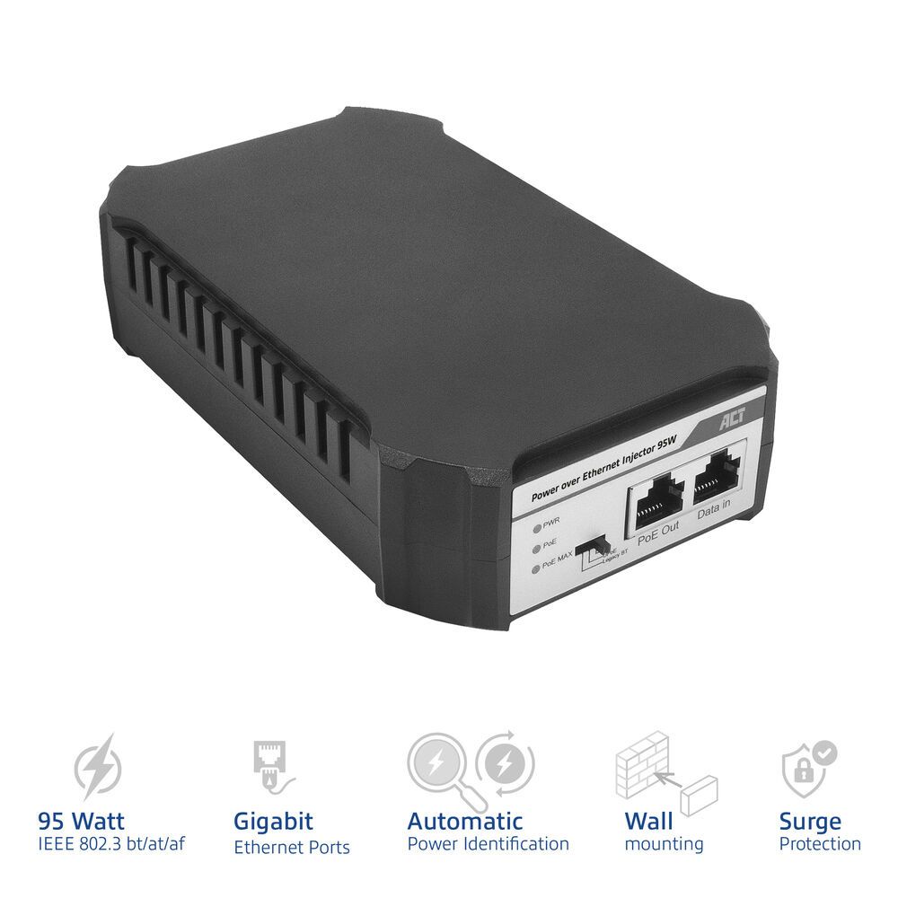 ACT AC4439 PoE injektor 95W IEEE 802.3bt
