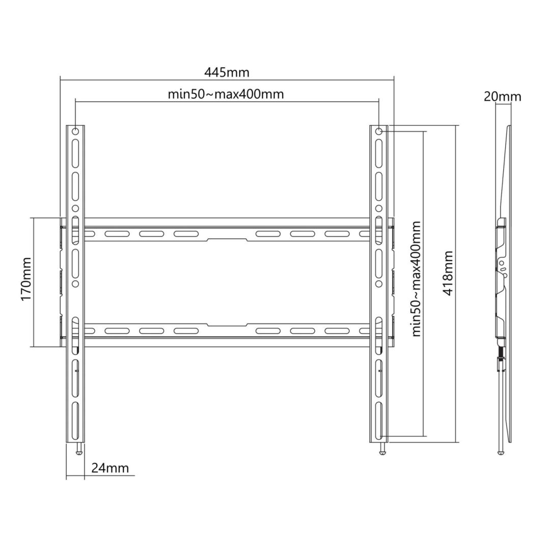 Manhattan Low-Profile Fixed TV Wall Mount 32