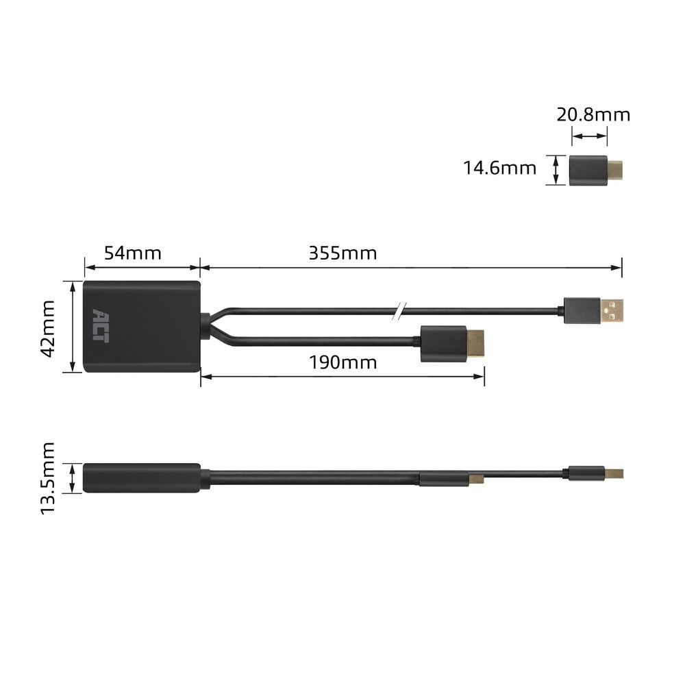 ACT AC7537 HDMI to USB Type-C female adapter