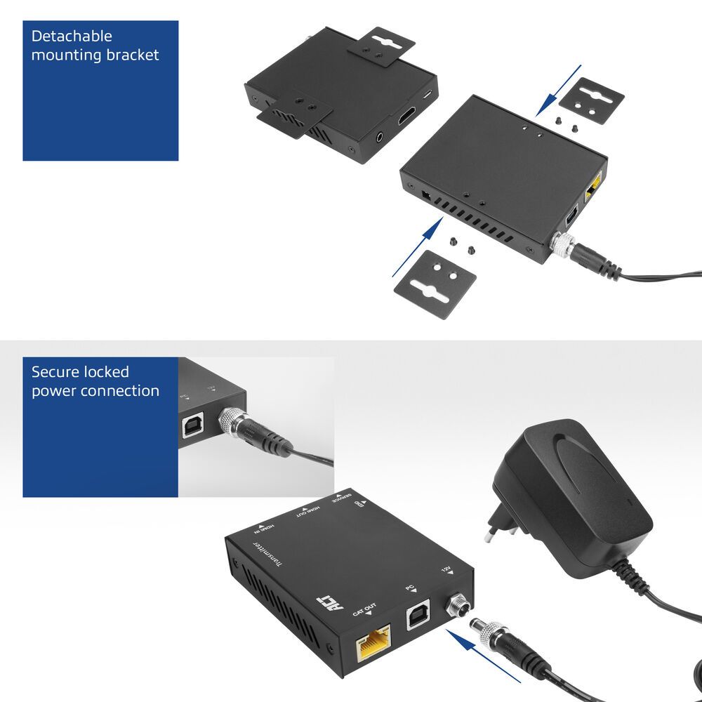 ACT AC7815 4K HDMI 2.0 KVM extender set over CAT6A up to 70 meters
