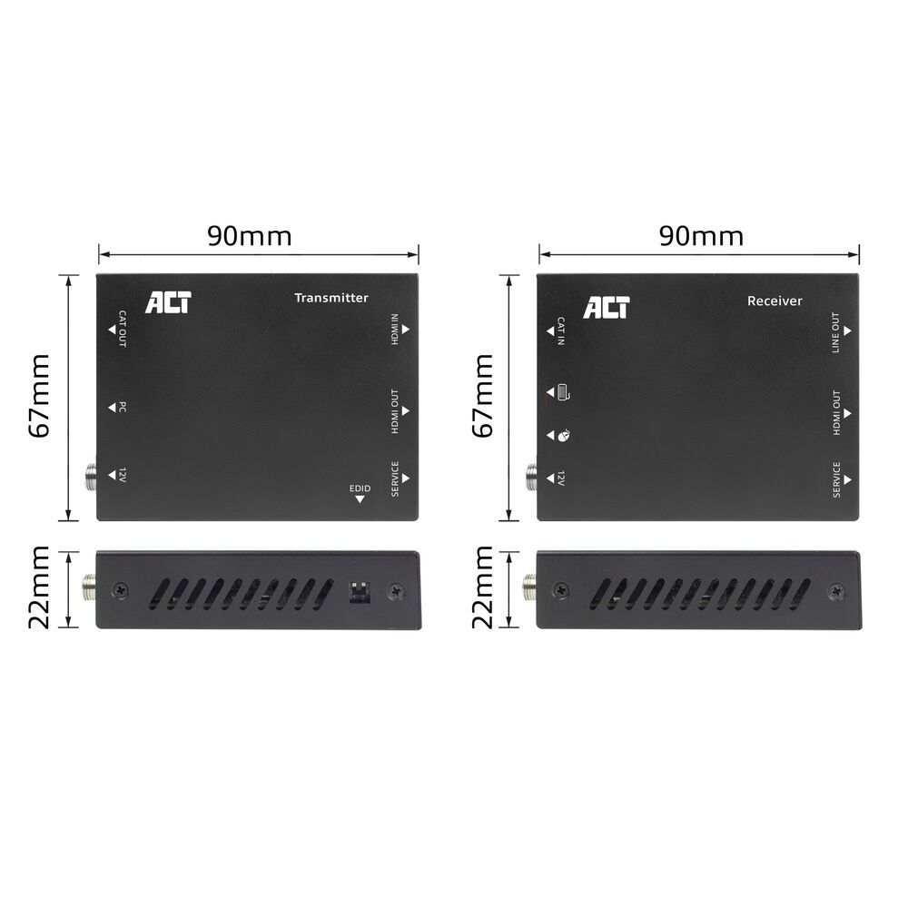 ACT AC7815 4K HDMI 2.0 KVM extender set over CAT6A up to 70 meters