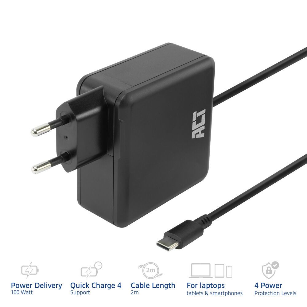 ACT AC2015 5-20V / 5A 100W Type-C univerzális hálózati notebook töltő