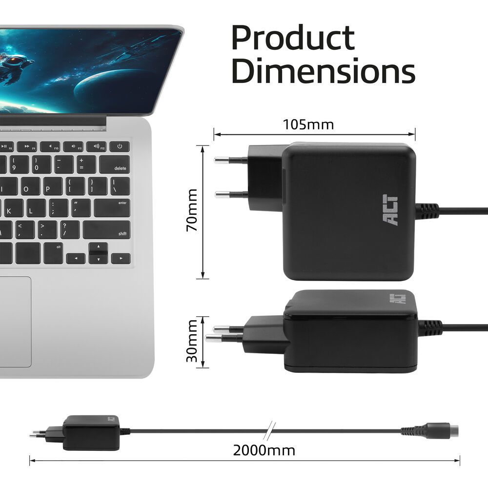 ACT AC2015 5-20V / 5A 100W Type-C univerzális hálózati notebook töltő