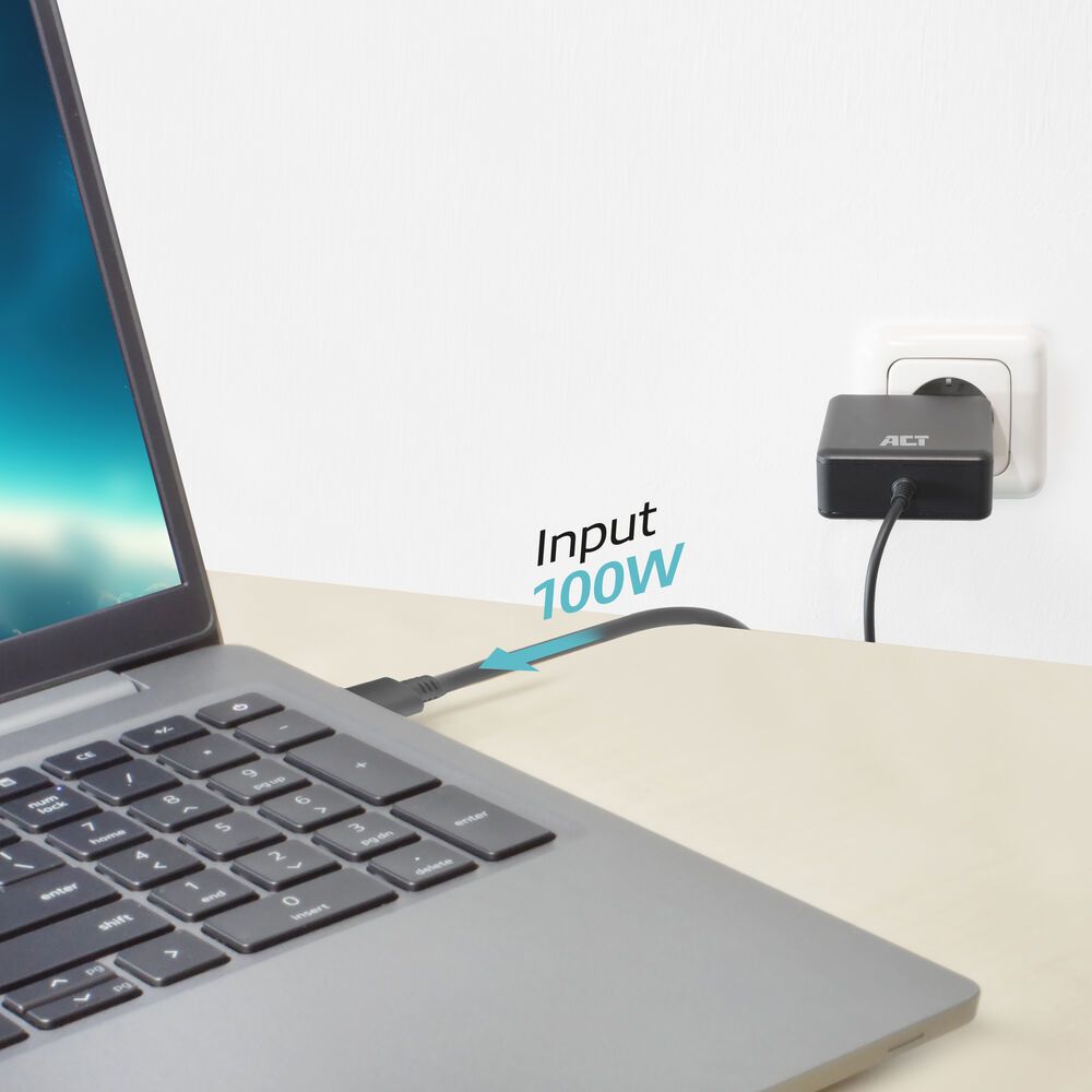 ACT AC2015 5-20V / 5A 100W Type-C univerzális hálózati notebook töltő