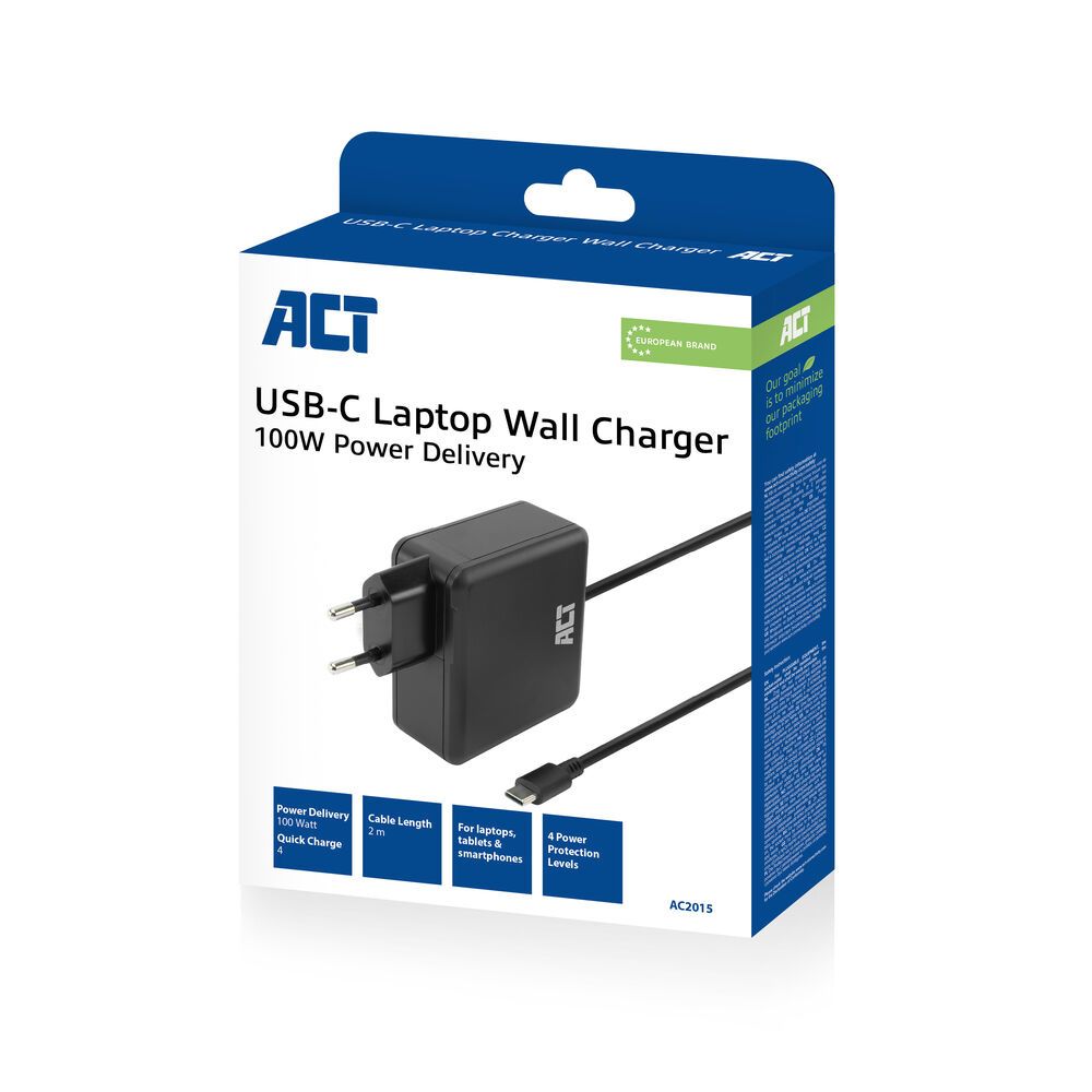 ACT AC2015 5-20V / 5A 100W Type-C univerzális hálózati notebook töltő