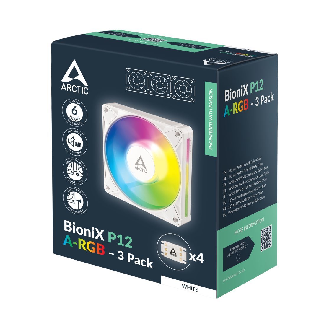 Arctic BioniX P12 A-RGB White (3 Pack)