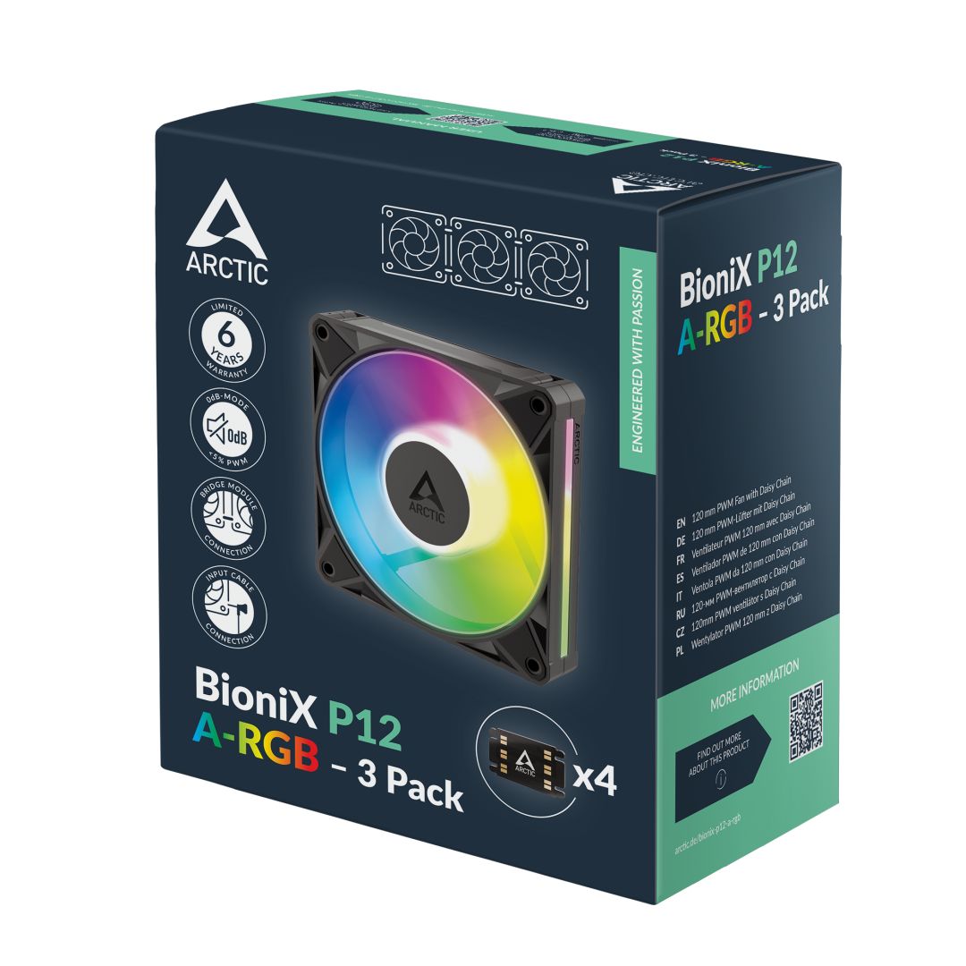 Arctic BioniX P14 A-RGB Black (3 Pack)