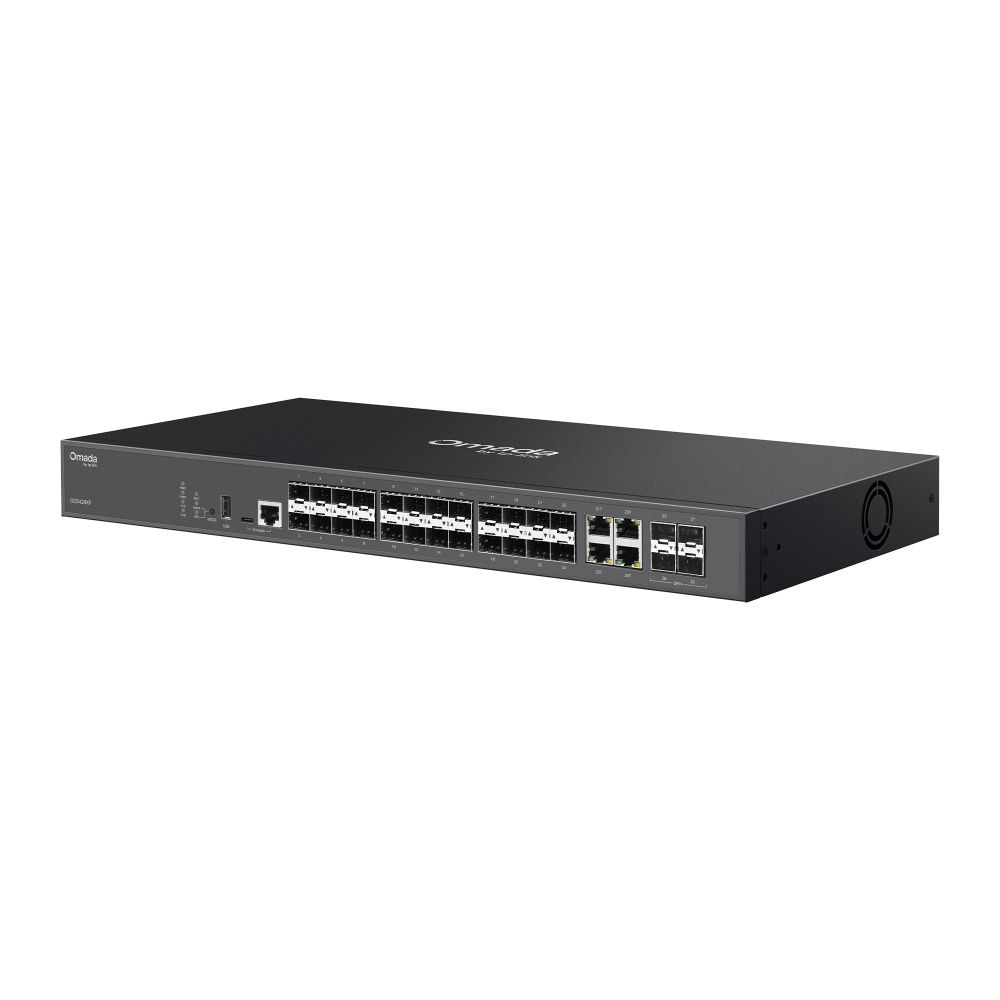 TP-Link SG5428XF Omada 24-Port SFP Stackable Lite L3 Managed Switch with 4× 10G Slots