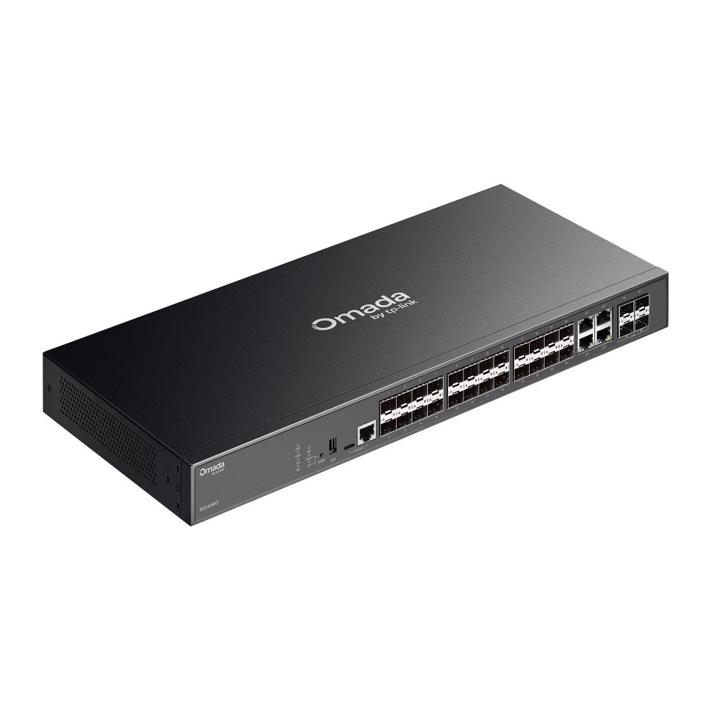 TP-Link SG5428XF Omada 24-Port SFP Stackable Lite L3 Managed Switch with 4× 10G Slots