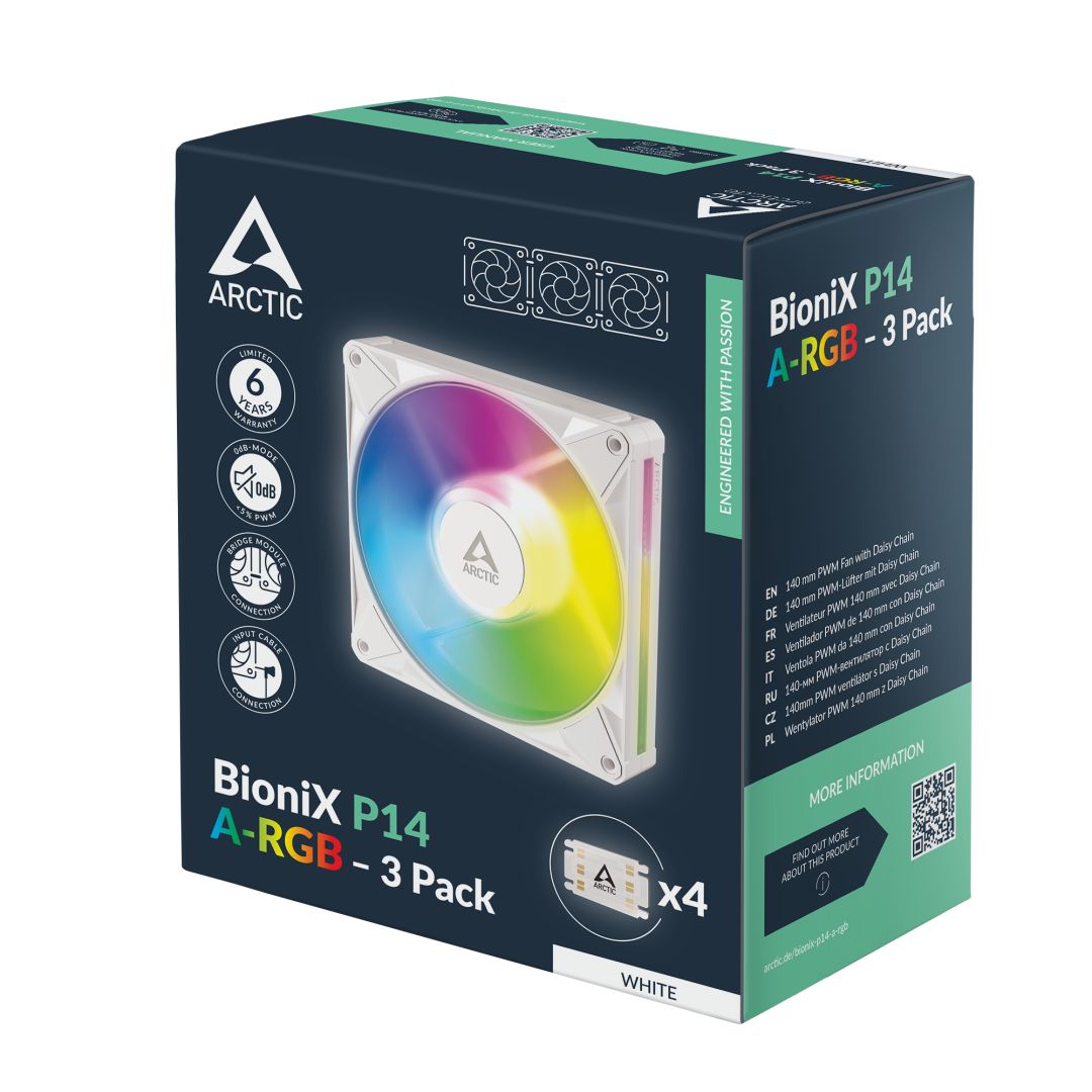 Arctic BioniX P14 A-RGB White (3 Pack)