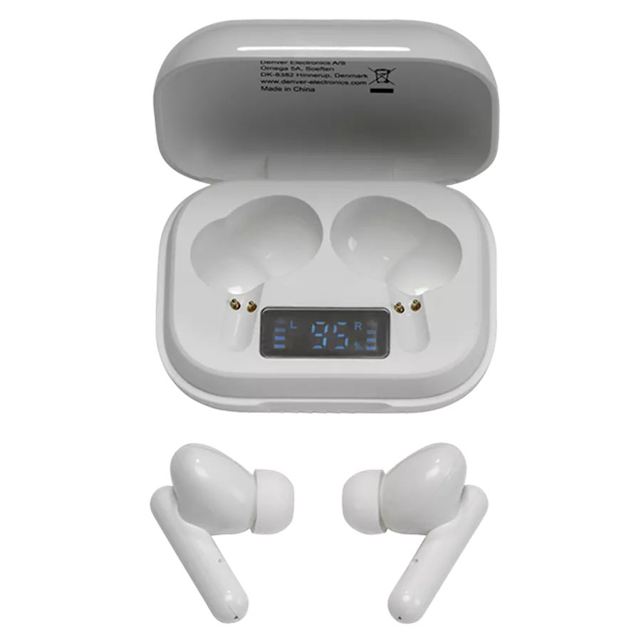 Denver TWE-38 True wireless Bluetooth earbuds White