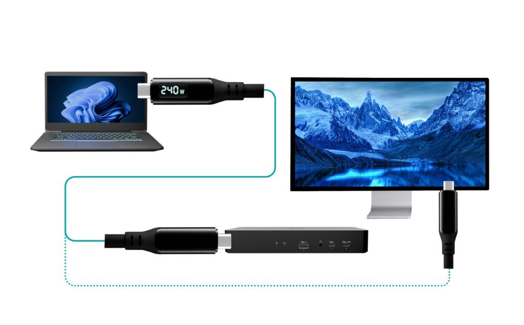 I-TEC Thunderbolt 4/USB4 Class Pro Cable 240W with LCD