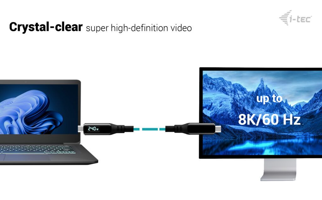 I-TEC Thunderbolt 4/USB4 Class Pro Cable 240W with LCD