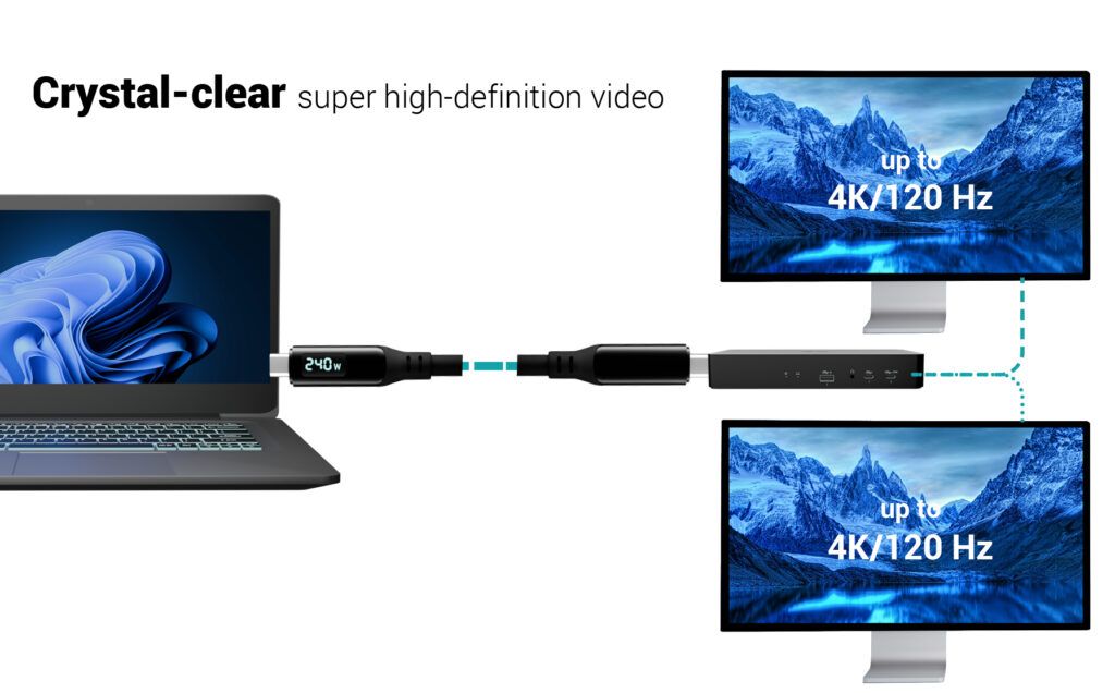 I-TEC Thunderbolt 4/USB4 Class Pro Cable 240W with LCD