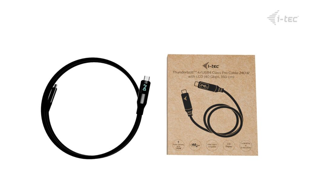 I-TEC Thunderbolt 4/USB4 Class Pro Cable 240W with LCD