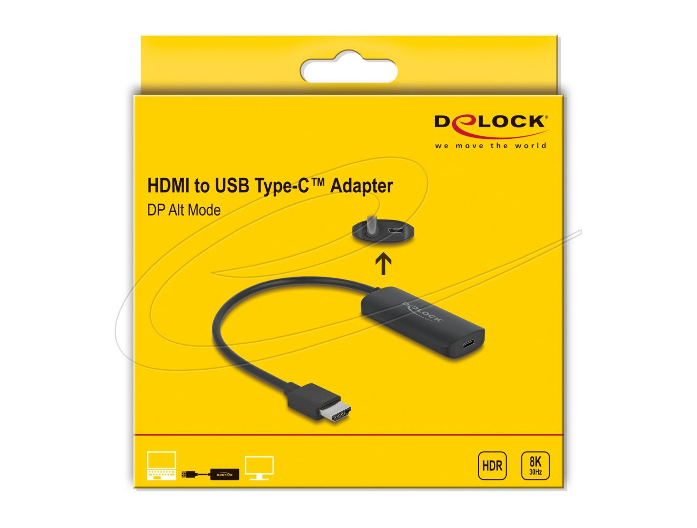 DeLock Adapter HDMI-A male to USB Type-C female (DP Alt Mode) 8K Black