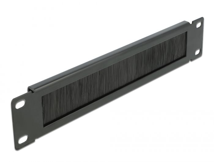 DeLock 10″ Cable Management Brush Strip 1U Black