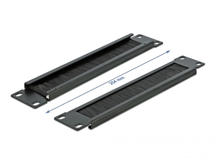DeLock 10″ Cable Management Brush Strip 1U Black