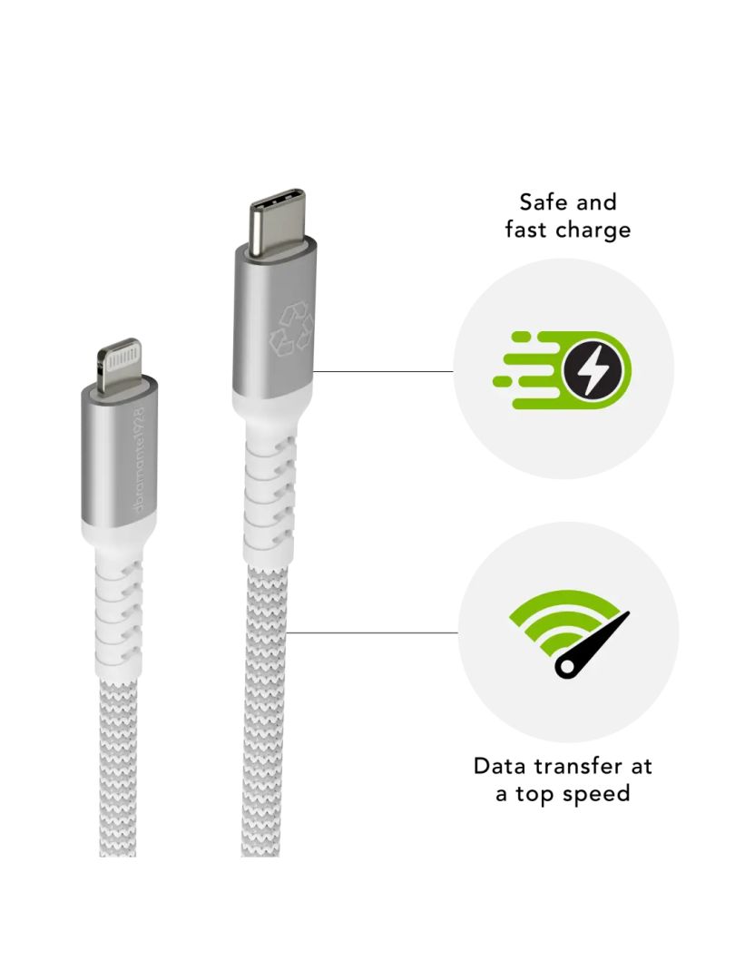 dbramante1928 re-charge Pro USB-C to Lightning Braided Cable 1,2m White