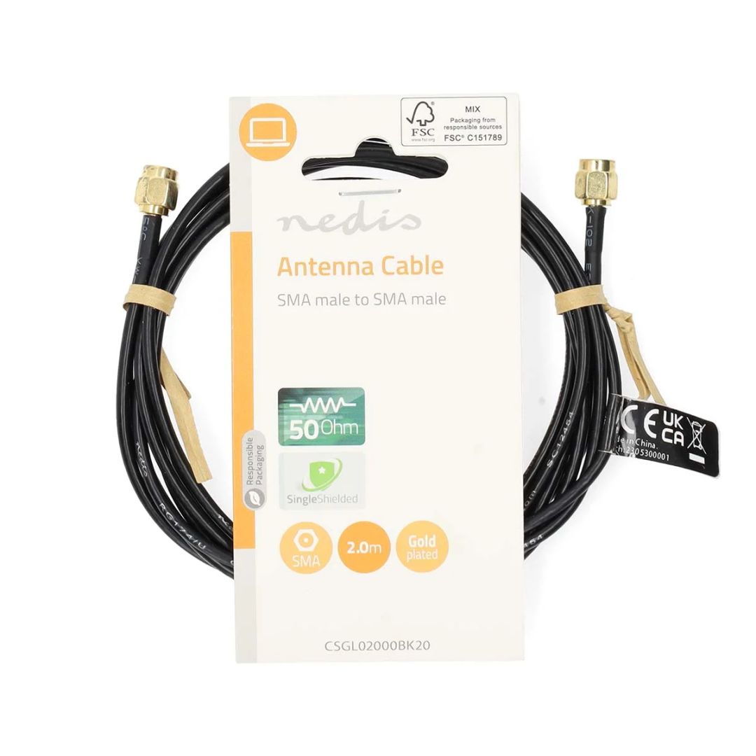 Nedis SMA Cable 2m Black