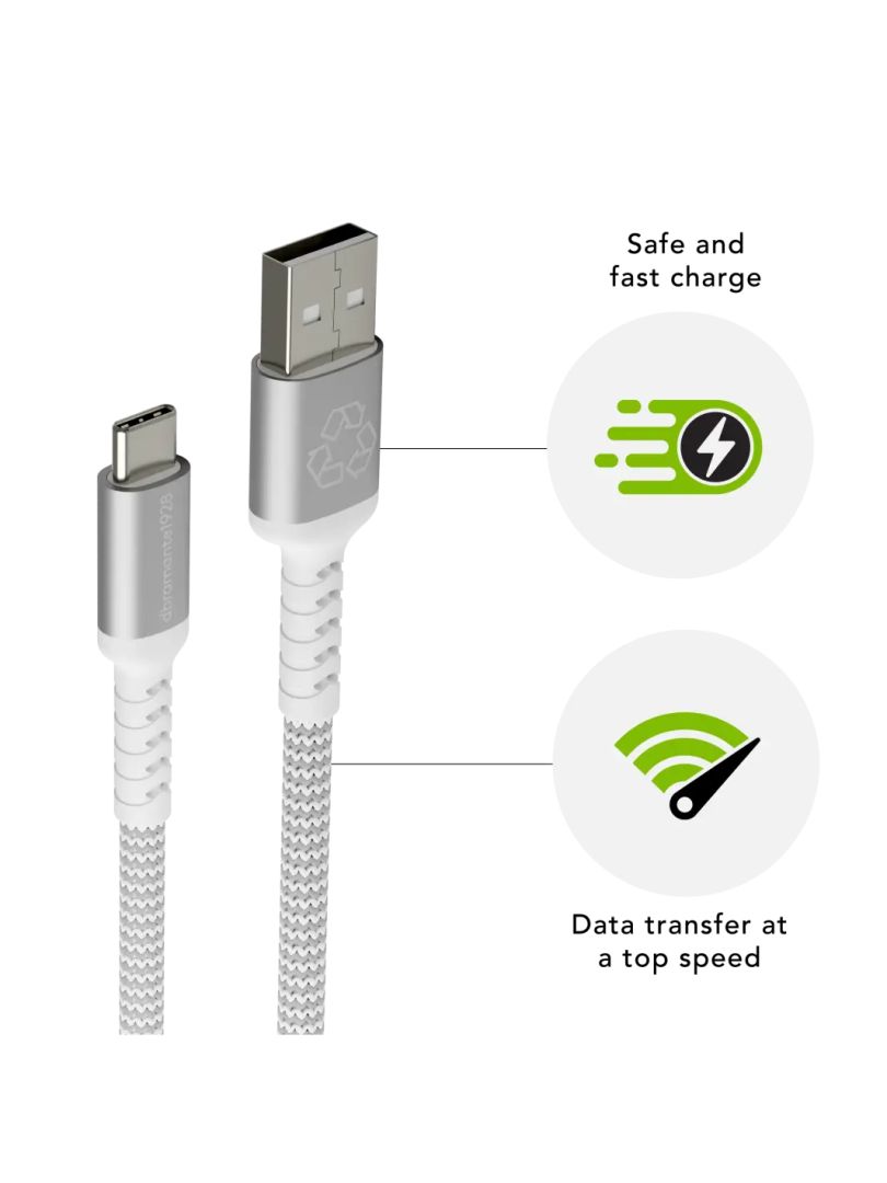 dbramante1928 re-charge Pro USB-A to USB-C Braided Cable 1,2m White