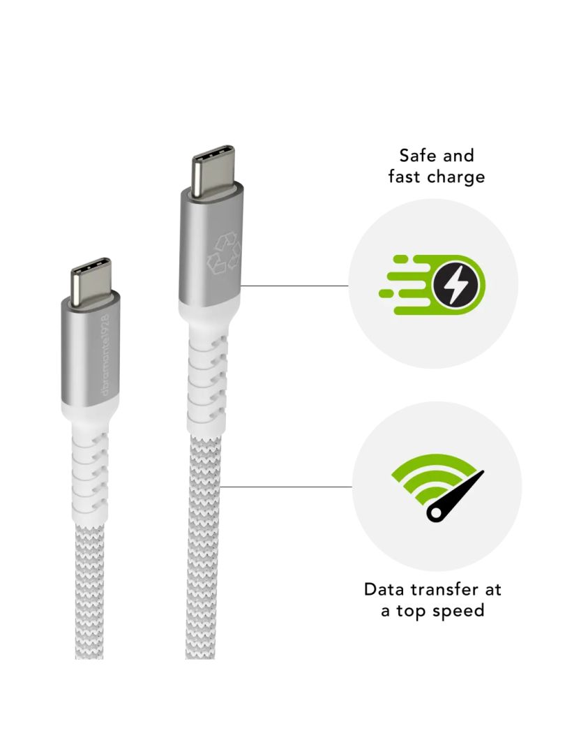 dbramante1928 re-charge USB-C to USB-C 100W PD cable 1,2m White