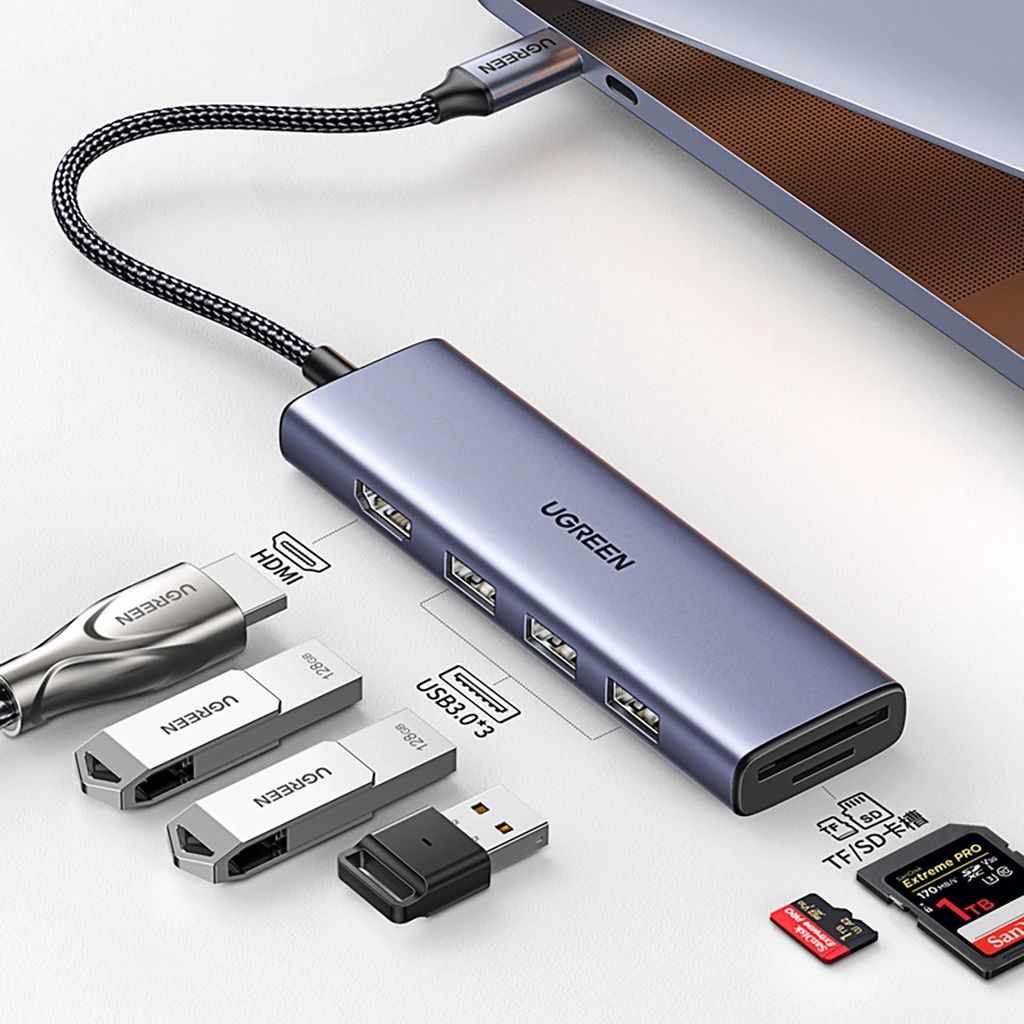 UGREEN CM511 20956A Interface Hub USB Type-C Silver