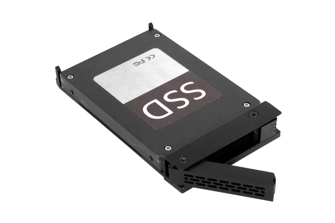 IcyDock ExpressCage MB324SP-1B 4 Bay 2.5” SATA/SAS HDD SSD Hot-Swap Mobile Rack Enclosure with Tool-Less SSD Mounting Tray for 5.25” Drive Bay (4 x SATA 7pin)