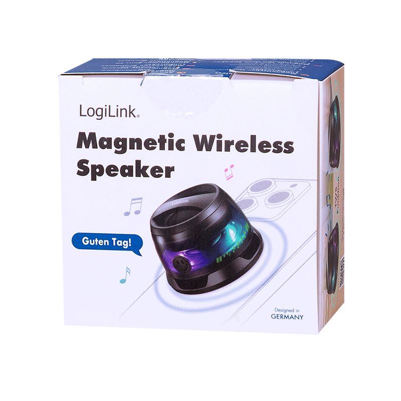 Logilink SP0073 Bluetooth Speaker magnetically attached LED Black