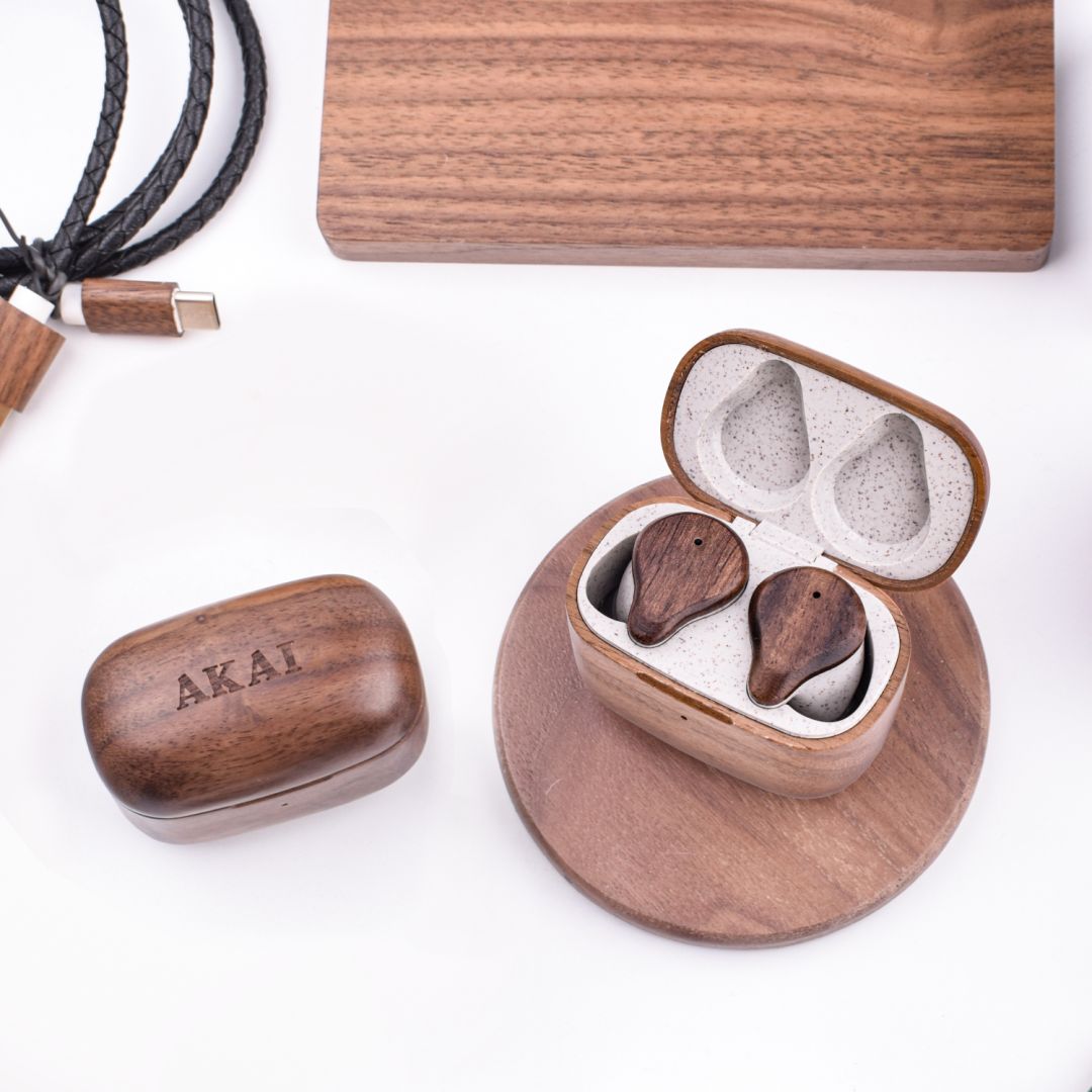 Akai Bamboo Bluetooth Headset Wood