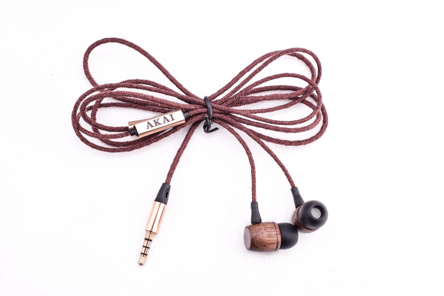 Akai Bamboo Wired Headset Wood
