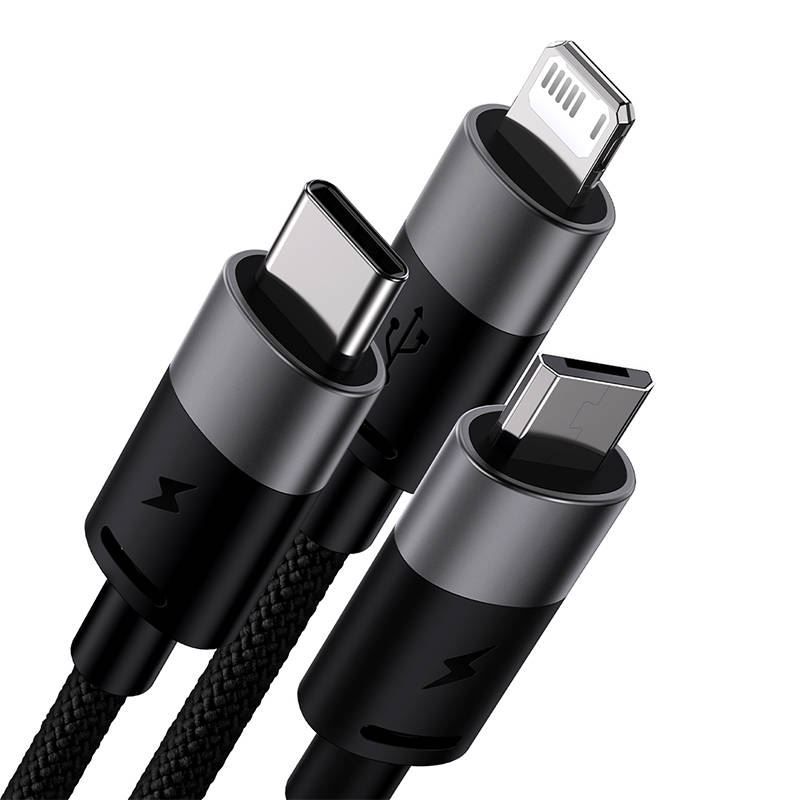 Baseus 3 in 1 USB Cable 1,2m Black