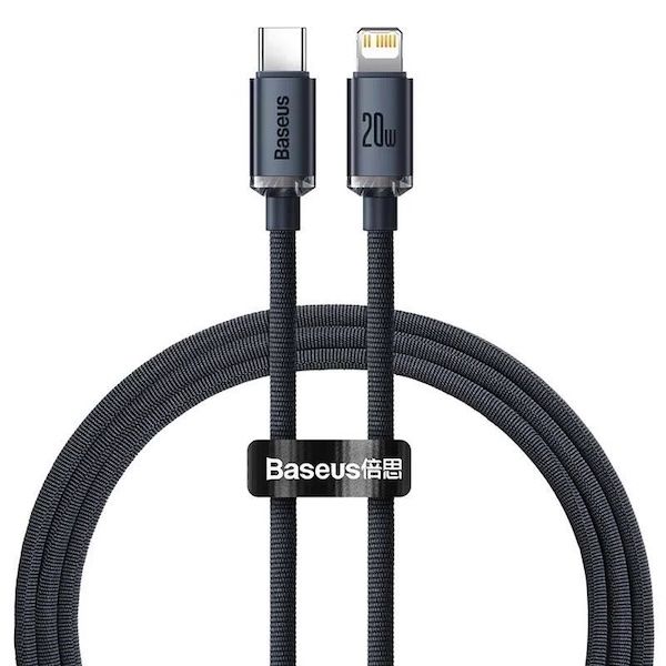 Baseus Crystal Shine USB-C Lightning Cable 20W 2m Black