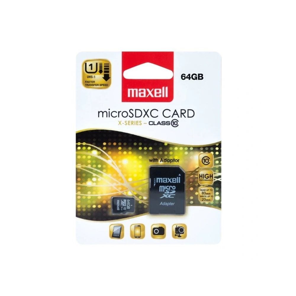 Maxell 64GB microSDXC CL10 + adapterrel