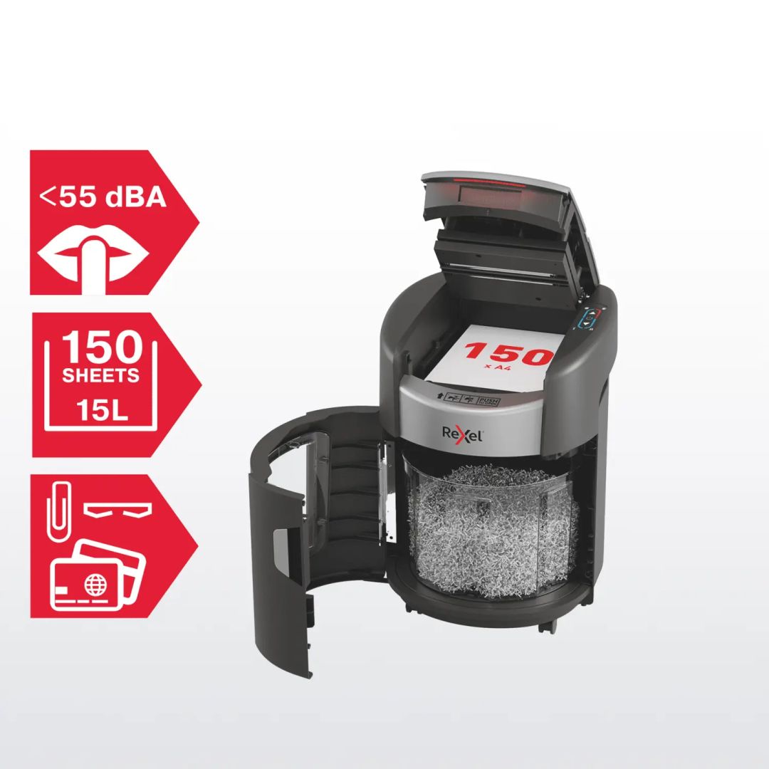 Rexel ShredMax AutoFeed+ 150X P4 Iratmegsemmisítő Black