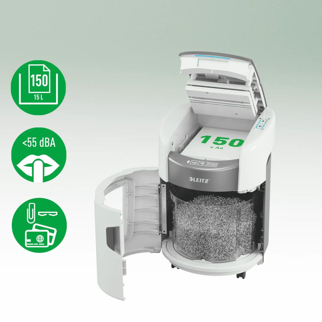 Leitz IQ OptiMax Autofeed Home Office 150 P5 Iratmegsemmisítő White