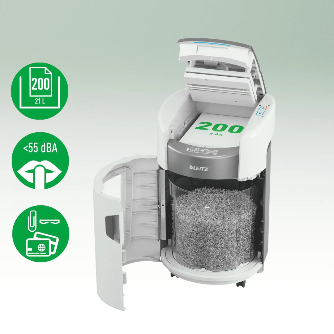 Leitz IQ OptiMax Autofeed Small Office 200 P5 Iratmegsemmisítő White
