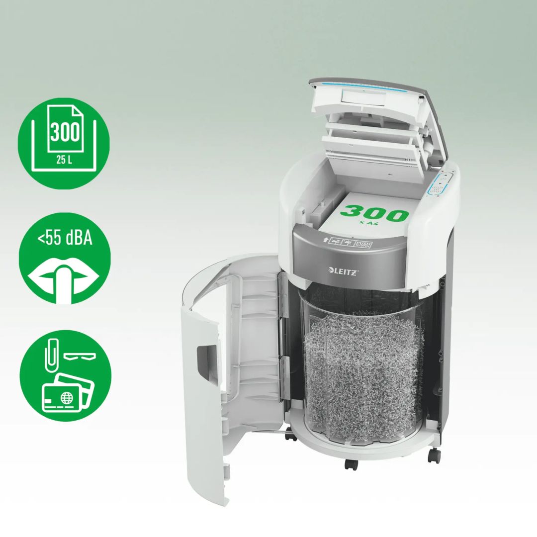 Leitz IQ OptiMax Autofeed Office 300 P5 Iratmegsemmisítő White