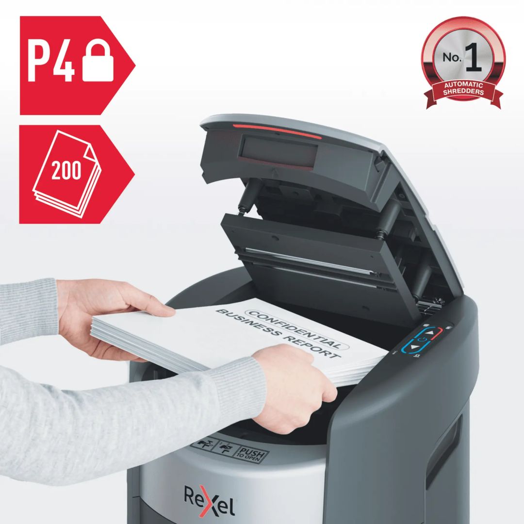 Rexel ShredMax AutoFeed+ 200X P4 Iratmegsemmisítő Black