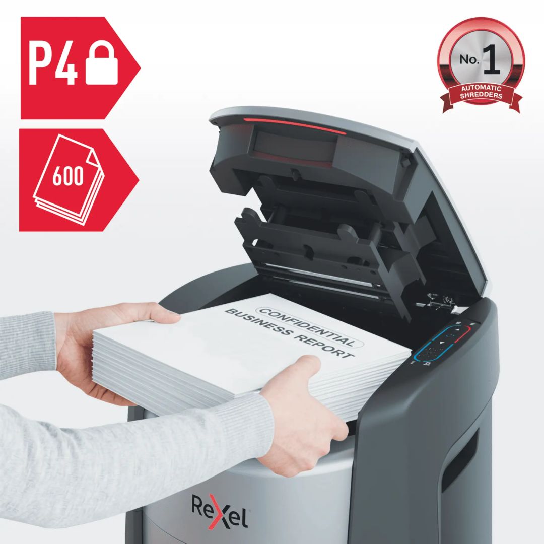 Rexel ShredMax AutoFeed+ 600X P4 Iratmegsemmisítő Black