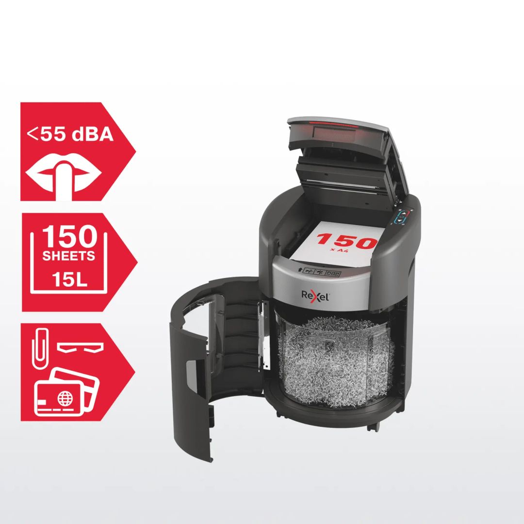 Rexel ShredMax AutoFeed+ 150M P5 Iratmegsemmisítő Black