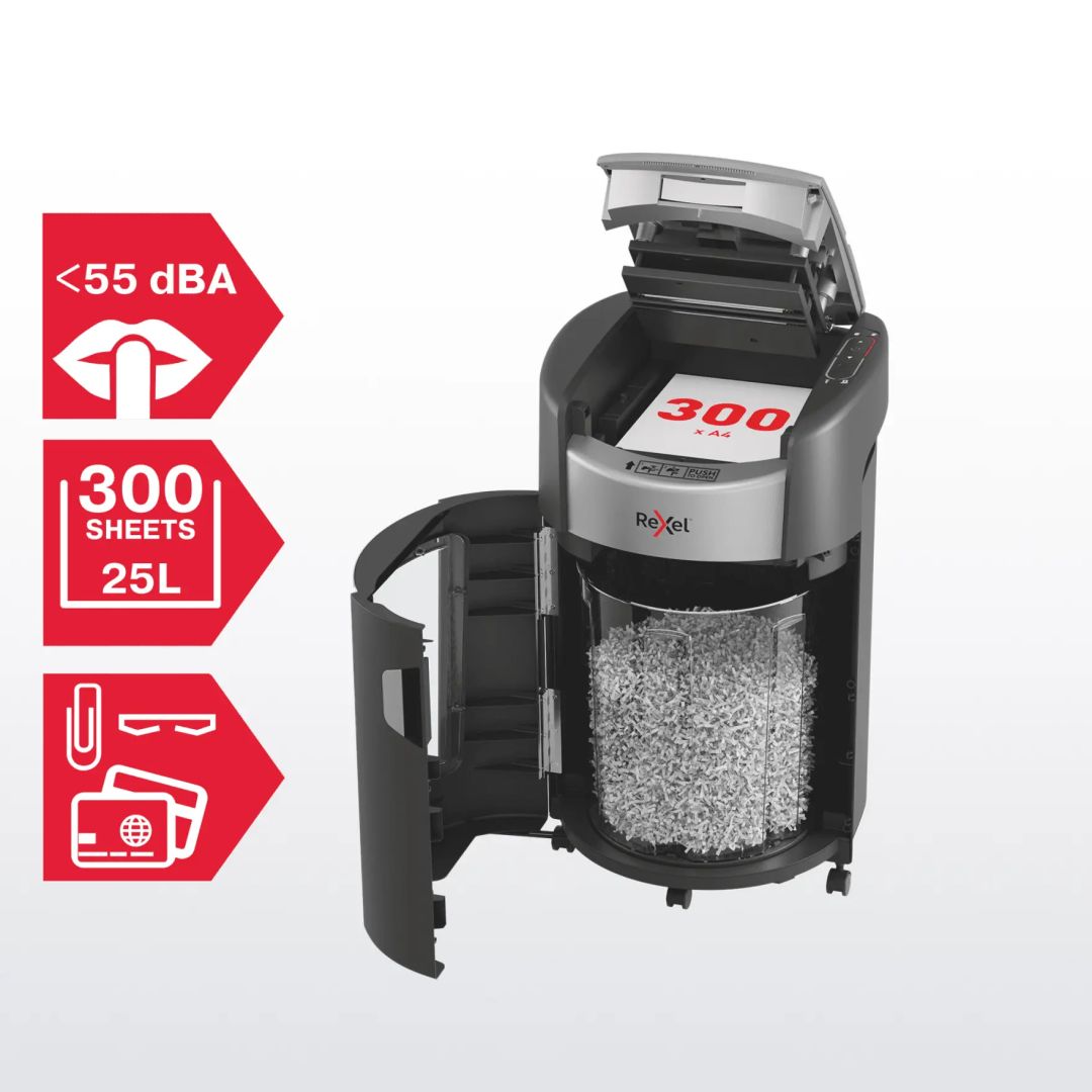 Rexel ShredMax AutoFeed+ 300M P5 Iratmegsemmisítő Black