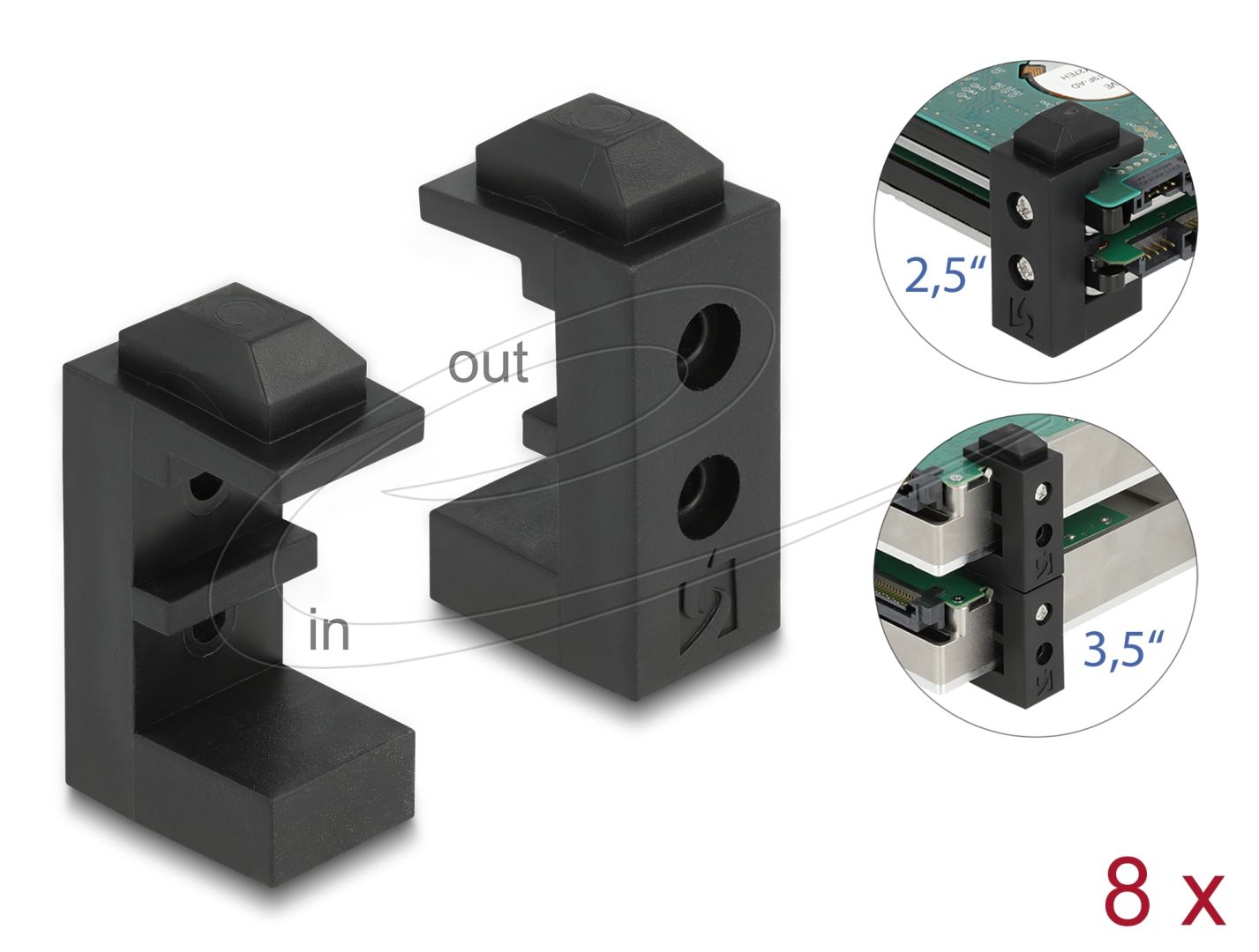 DeLock Hard Drive Holder for 2.5″ and 3.5″ HDD / SSD