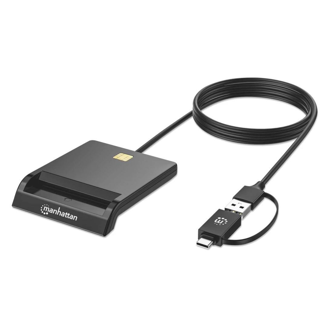 Manhattan Smart Card Reader with USB-C / USB-A Combo